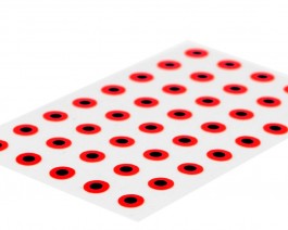 Flat Eyes, Fluo Red, 2.6 mm